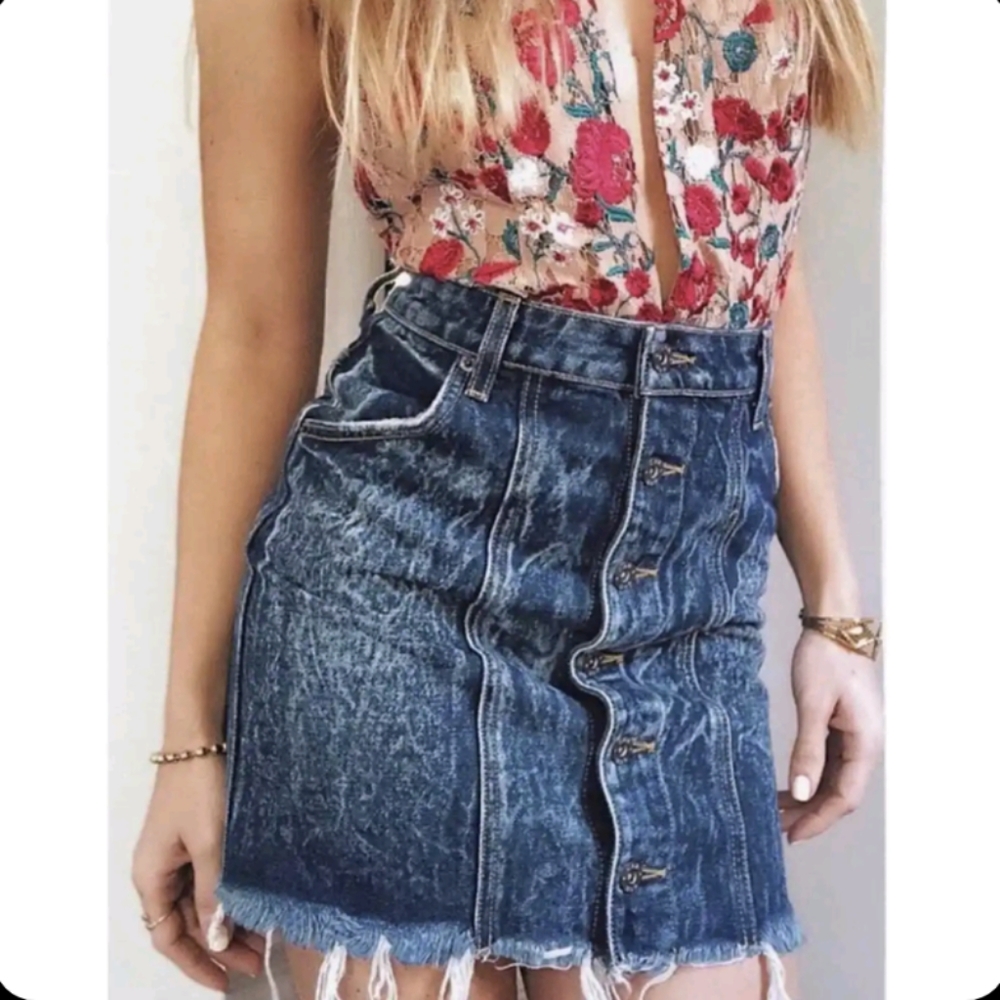 LF CARMAR penelope acid washed denim skirt XS